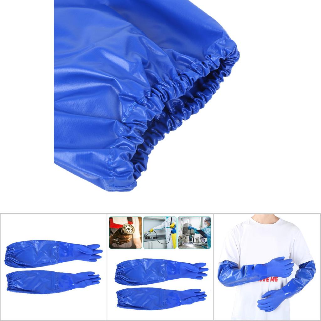Sleeve Anti Chemical Gloves PVC Acid Alkali Oil Resistant Hands Protector for Industry Laboratory Electronics(8 )