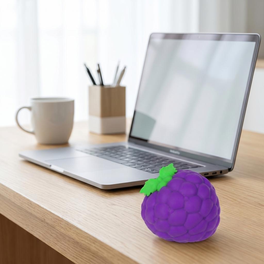 Grape Shaped Stress Relief Toy for Squeezing and Fidgeting Soft Silicone Sensory Decompression Toy for Hand Exercise and Relaxation