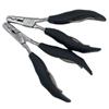 5.7 inch 2 in 1 Black Handle Plier with Flat Grooves 3mm and 5mm grooves Pre-Bonded Hair Extension Clamp
