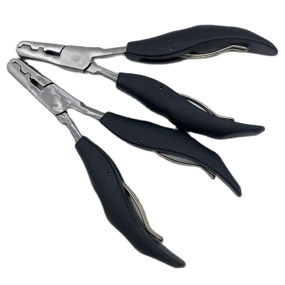 5.7 inch 2 in 1 Black Handle Plier with Flat Grooves 3mm and 5mm grooves Pre-Bonded Hair Extension Clamp