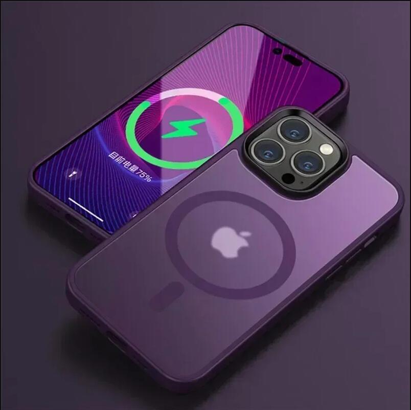 Luxury Matte For Magsafe Case For iPhone 16 15 13 12 11 14 Pro Max 16 Plus Magnetic Wireless Charge Translucent Shockproof Cover