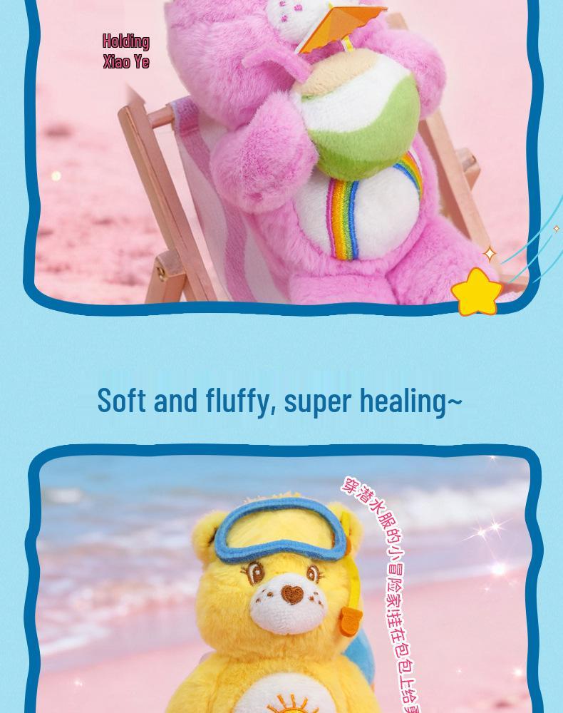 Portachiavi Ciondolo Peluche Serie Isola degli Orsetti del Cuore - Pupazzetto Cartone Animato Carino Fascino Regalo