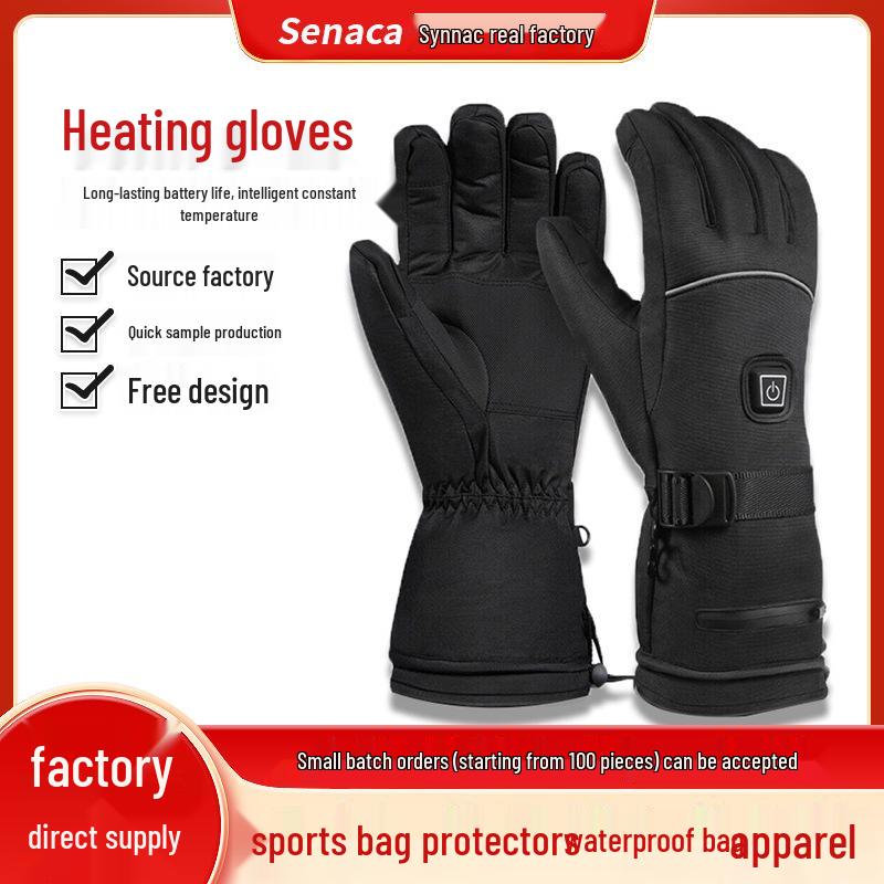 Electric Heated Winter Ski Gloves: Outdoor Thick, Warm, Rechargeable Heating for Cycling