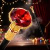 Bastone da Passeggio Tipo Diamante Rosso Dorato Bastone da Passeggio Decorativo alla Moda Gentleman Elegante Bastone Cosplay Pomello Pastorale 93cm