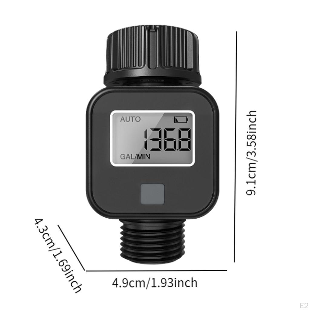 Water Flow Meter CLEAR Screen Standard 3/4" Hose Thread for Outdoor Lawn Sprinkler