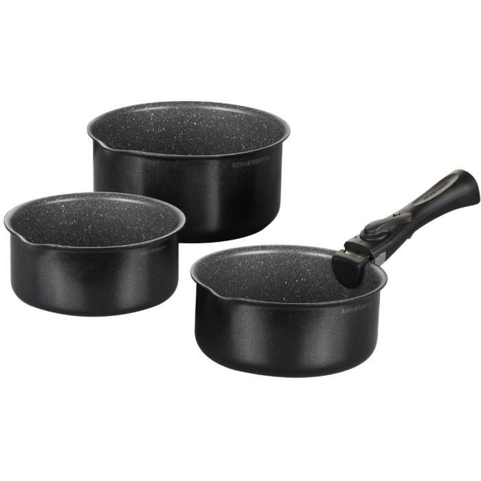 

Set of saucepans - Arthur Martin - AM120B - 3 pieces - Removable handle - Non-stick