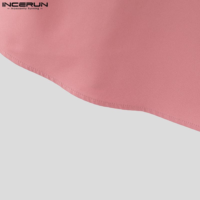 INCERUN Men Lapel Neck Long Sleeve One Buttons Casual Loose Thin Blazer Coats
