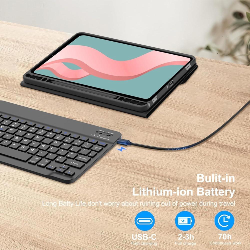 Fodral för Samsung Galaxy Tab A11 Plus 11 tum, Avtagbart Bluetooth-tangentbordsfodral för Samsung Tab A11+ SM-X230/235/236B/310/315