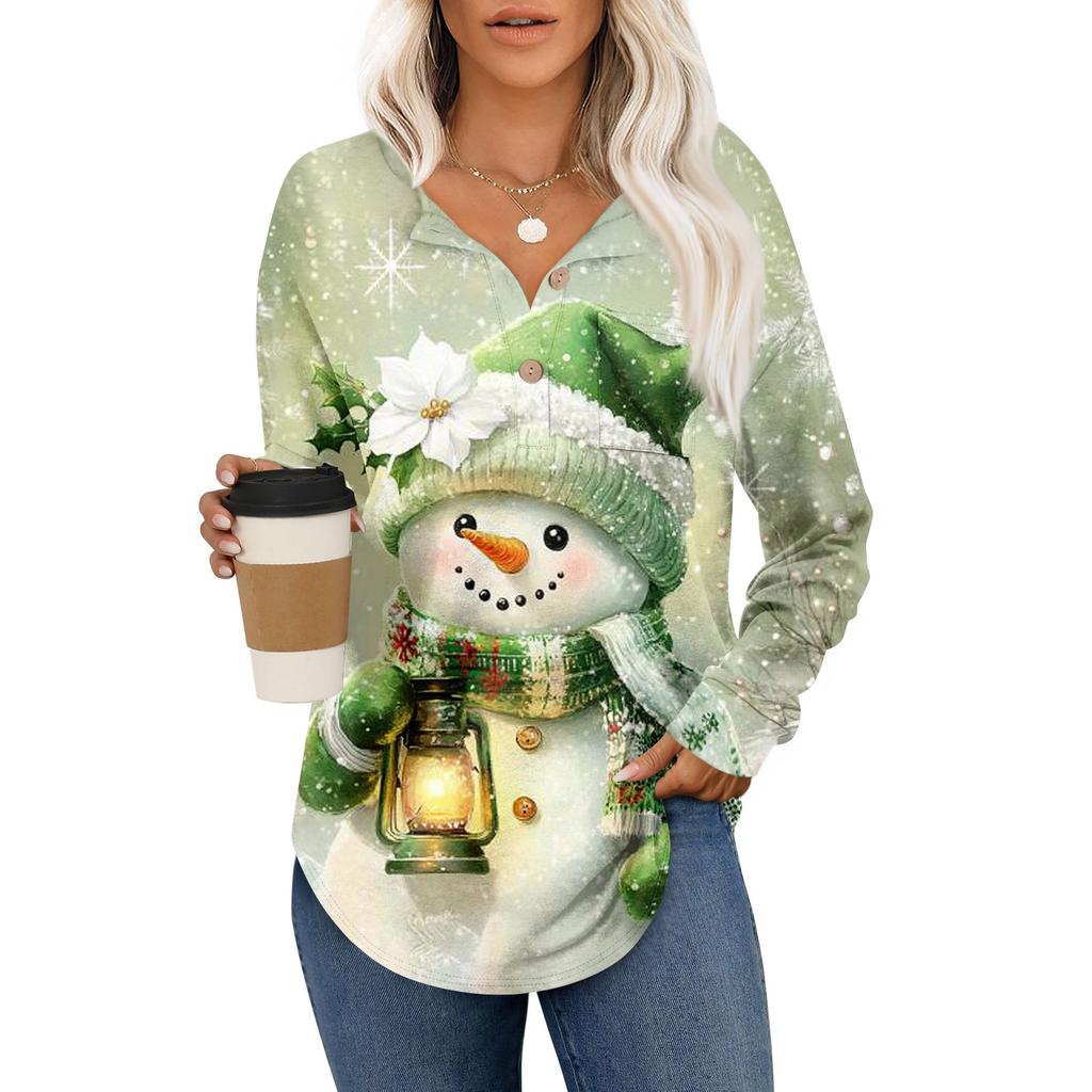 Women's Retro Printed Fashionable Long-sleeved Top