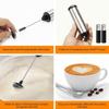 Portable Electric Milk Frother Foam Efficient Handheld Coffee Foamer Mini Egg Beater Mini Stirrer Drink Mixer Kitchen Whisk Tool