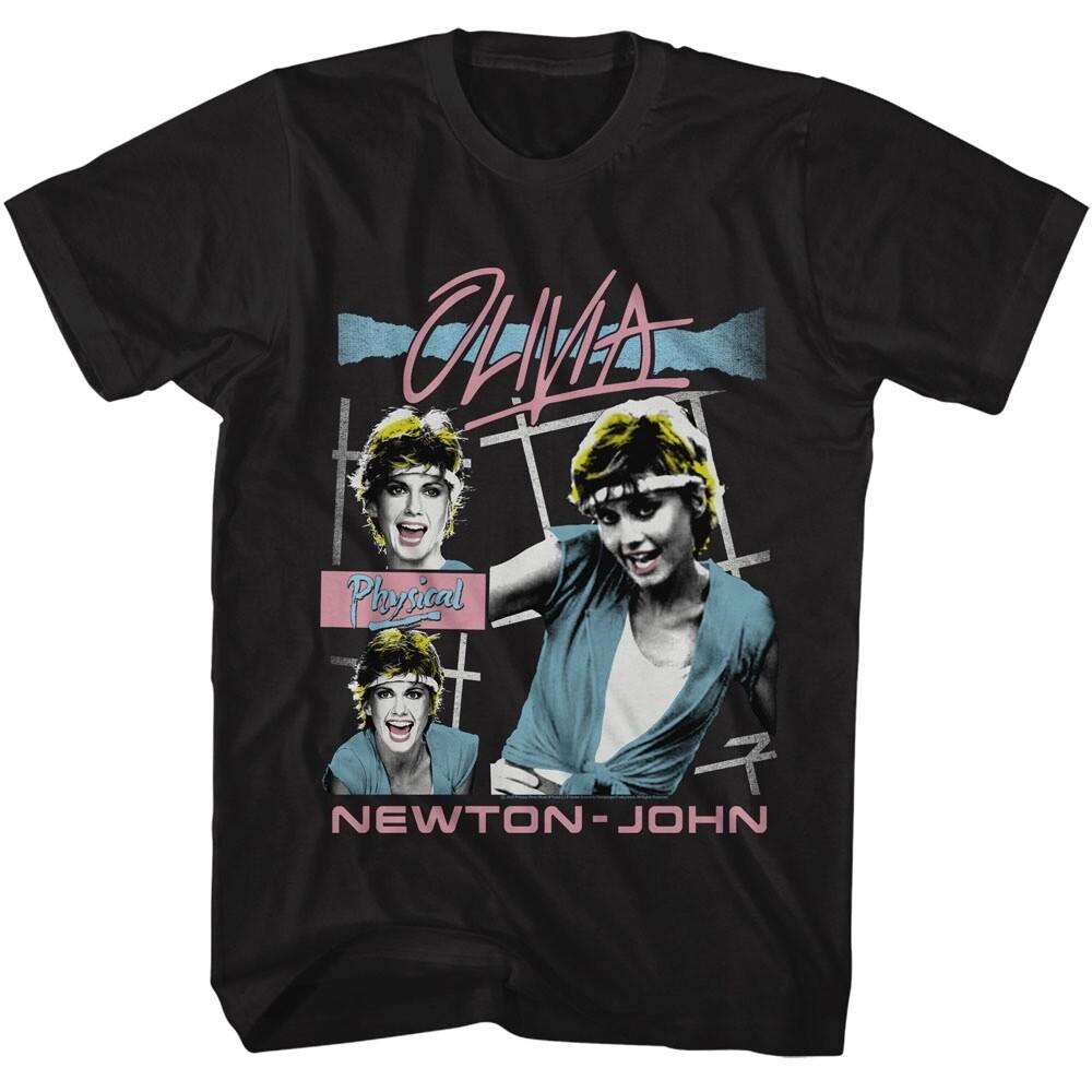 

OLIVIA NEWTON-JOHN Mens T-Shirt Music LET039;S GET PHYSICAL Singer New Black Cotton Unisex T-Shirt XXL
