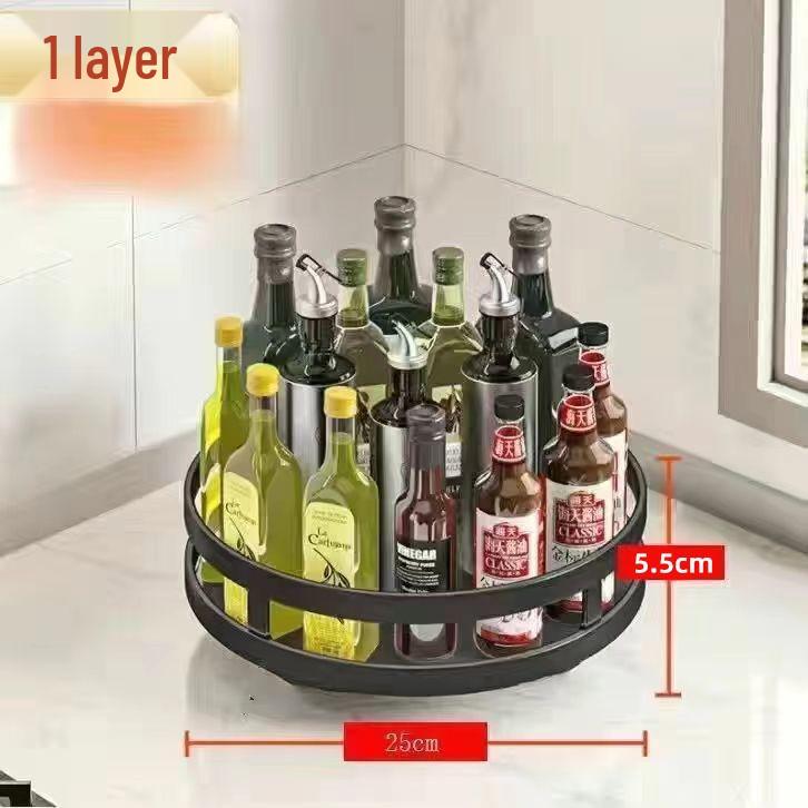360° Rotating Kitchen Countertop Rack for Seasonings, Oils, and Condiments