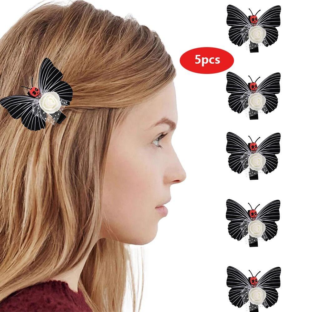 Gothic Halloween Hairpins Skull Ghost Women Headwear Funny Skeleton Butterfly Hair Clip Girls