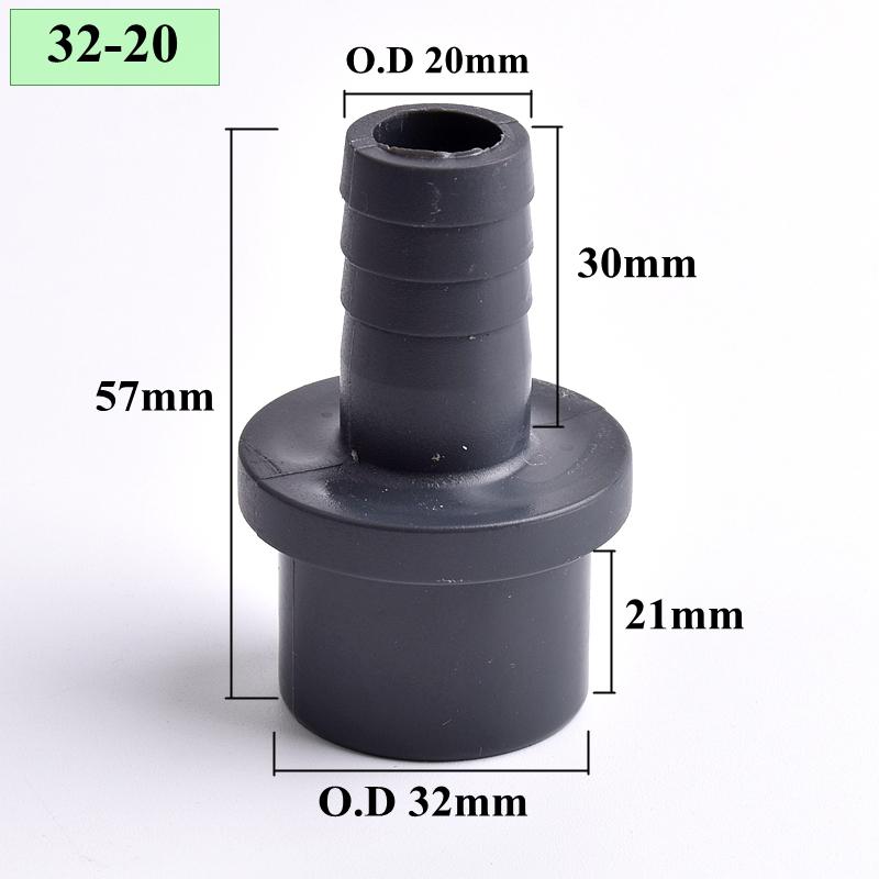 O.D 32/40/50/63-14/20/30/40/50/60mm Big Size UPVC Pagoda Connector Garden Irrigation Pipe Soft Hose Adapter Joint Accessories