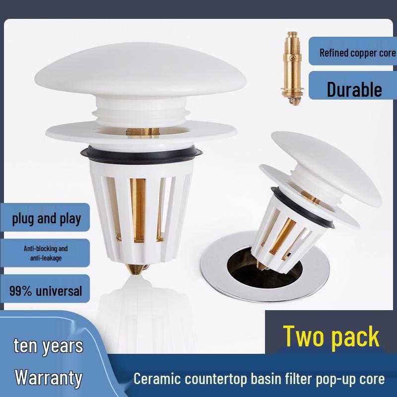 Ceramic Pop-up Leakproof & Odor-proof Sink Stopper