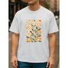 European Size Retro Floral Illustration | Gentle Retro Style All-season Comfortable T-shirt, Lightweight Round-neck Short-sleeved.Men'S T-shirt