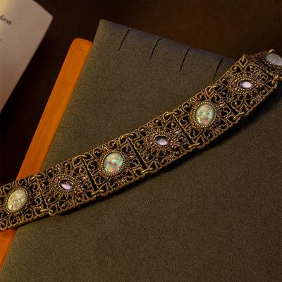 Ancient Jewelry Luxury Crystal Multi-layer High-end Bracelet Retro Court Style Square Geometric Modeling Bracelet