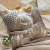 Buddha And For Lotus Print Pillowcase, Soft And Smooth-Touch Polyester Short Plush Fabric, Single-Sided Printed Pattern,