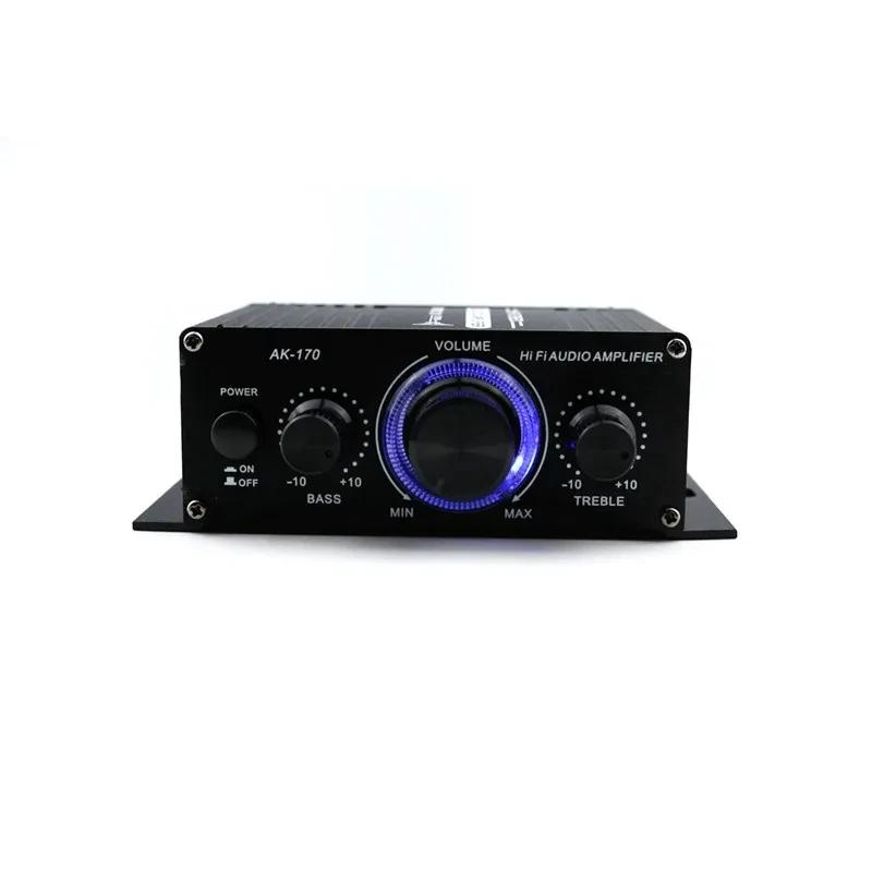 AK170 Mini Digital Power Audio Auto Verstärker Blaues Licht Stereo Audio Verstärker für Heimkino Club Party Musik MAX 200Wx2 Verstärker