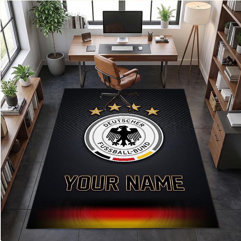 Crystal Velvet Rug Germany national football team Print Custom Name Text Floor Mat Home Decor