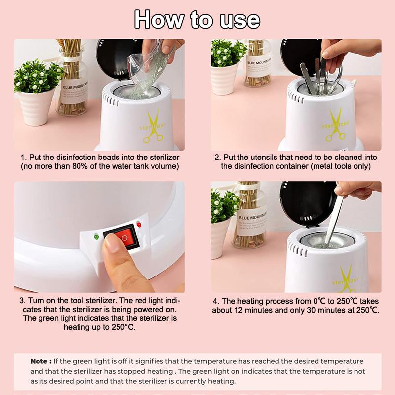 Manicure Nail Tool Sterilizer 1pcs High Temperature Disinfectant Cleaner Pot Professional Salon Spa Hygiene Machine