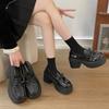 Japanese Jk Uniform High-heeled Mary Jane Small Leather Shoes Women's British Style Spring 2025 New Platform Heightening Loafers