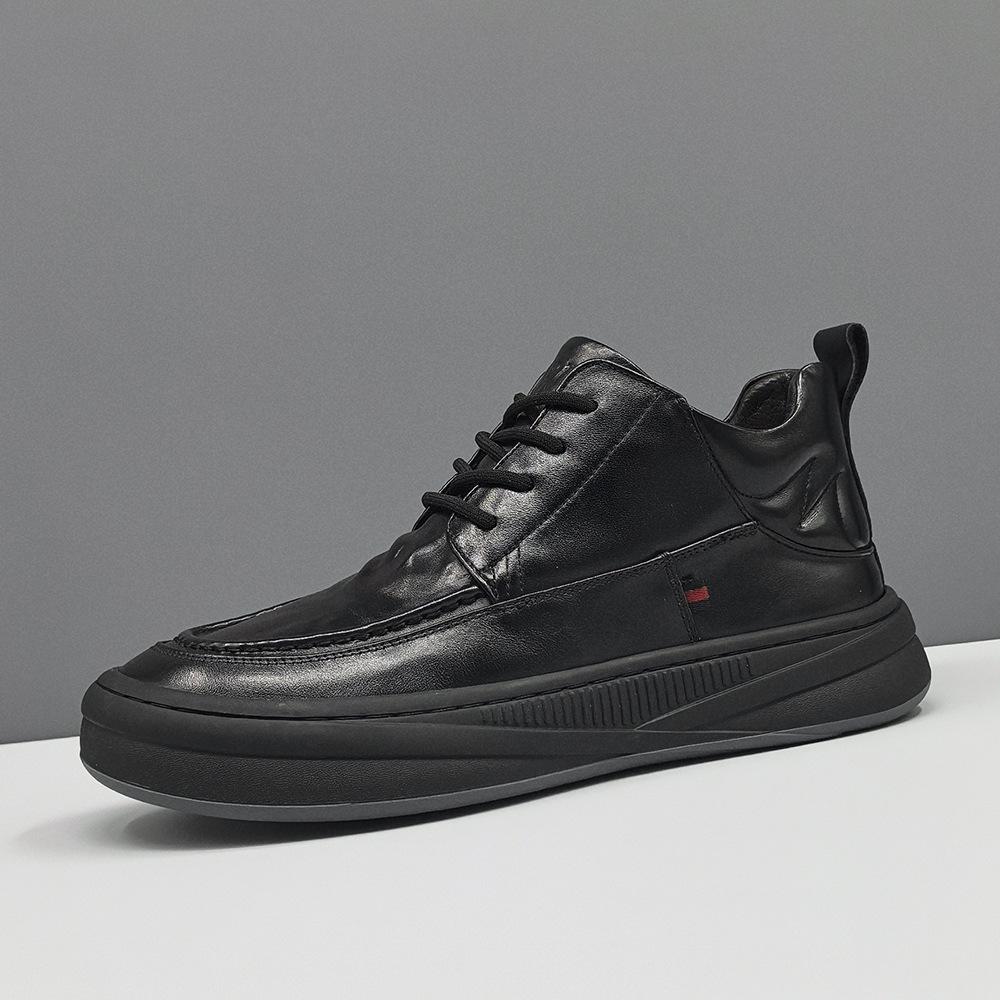 Autumn and winter raw crooked head casual shoes high-top shoes cute and ugly mango shoes leather high-top clown shoes 38