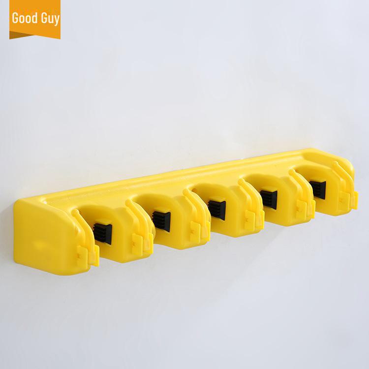 Multifunctional Mop and Broom Holder Rack with Hooks