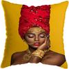 Pillowcase Bedroom Black and Gold African Woman  Living Room Pillow Decoration Cushion