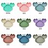 1pc 20x20x3cm Cute Bear Baby Food Supplement Tableware - Grade Silicone Suction Cup Dinner Plate Fall-proof Bowl