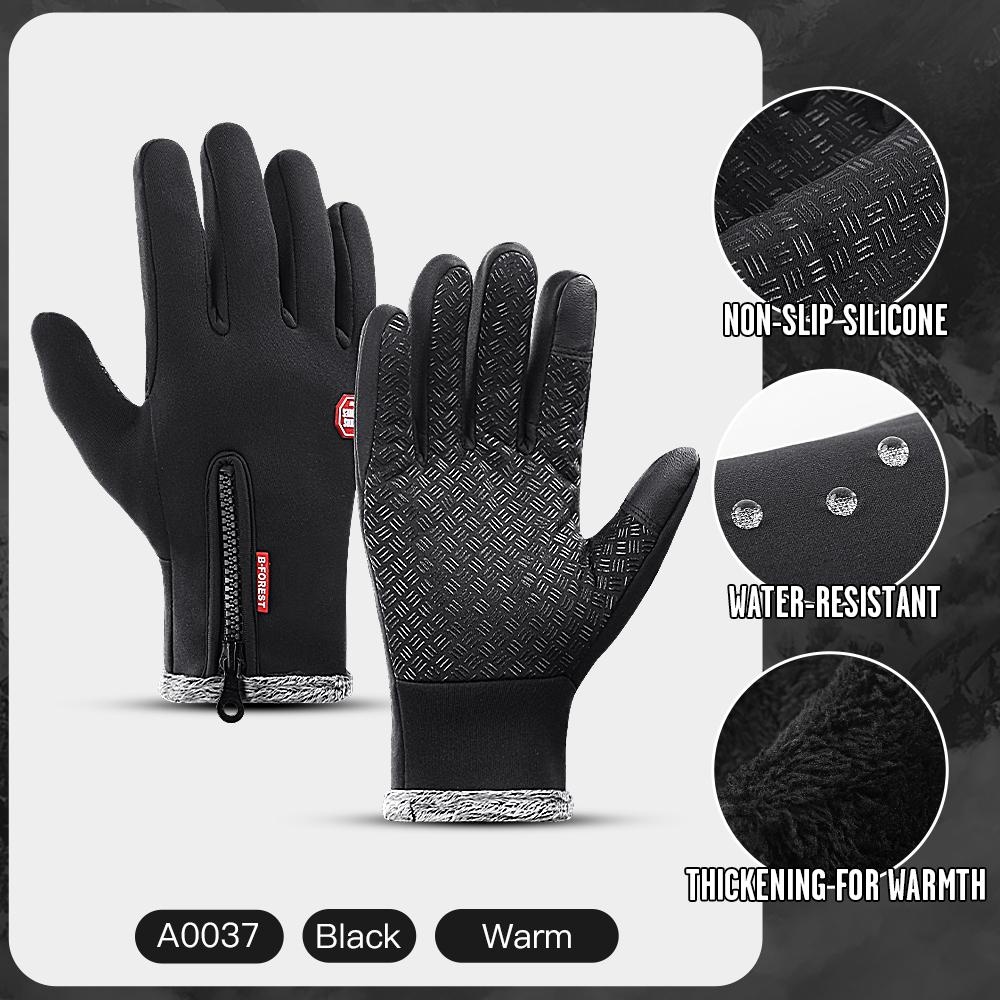 

Утолщенные нескользящие ветрозащитные перчатки для сенсорного экрана, теплые, для езды на велосипеде осенью и зимой, для альпинизма и велоспорта XL