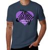 Ehlers Danlos Syndrome Awareness Purple Heart Zebra Tshirt Outdoor Work Short Sleeve Top