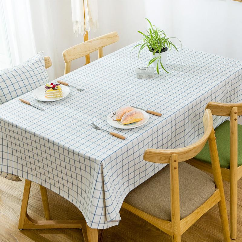 New Waterproof Lattice Holiday Party Table Cover Cloth Plaid Tablecloth Yarn Dyed Plain Tablecloths Home Dining Room Decoration