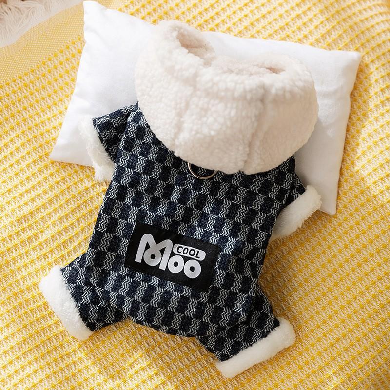 Hundemantel aus dicker, warmer, gesteppter Baumwolle mit Taschen, Traktion für vierbeinige Hunde, Teddybär, Bigbear