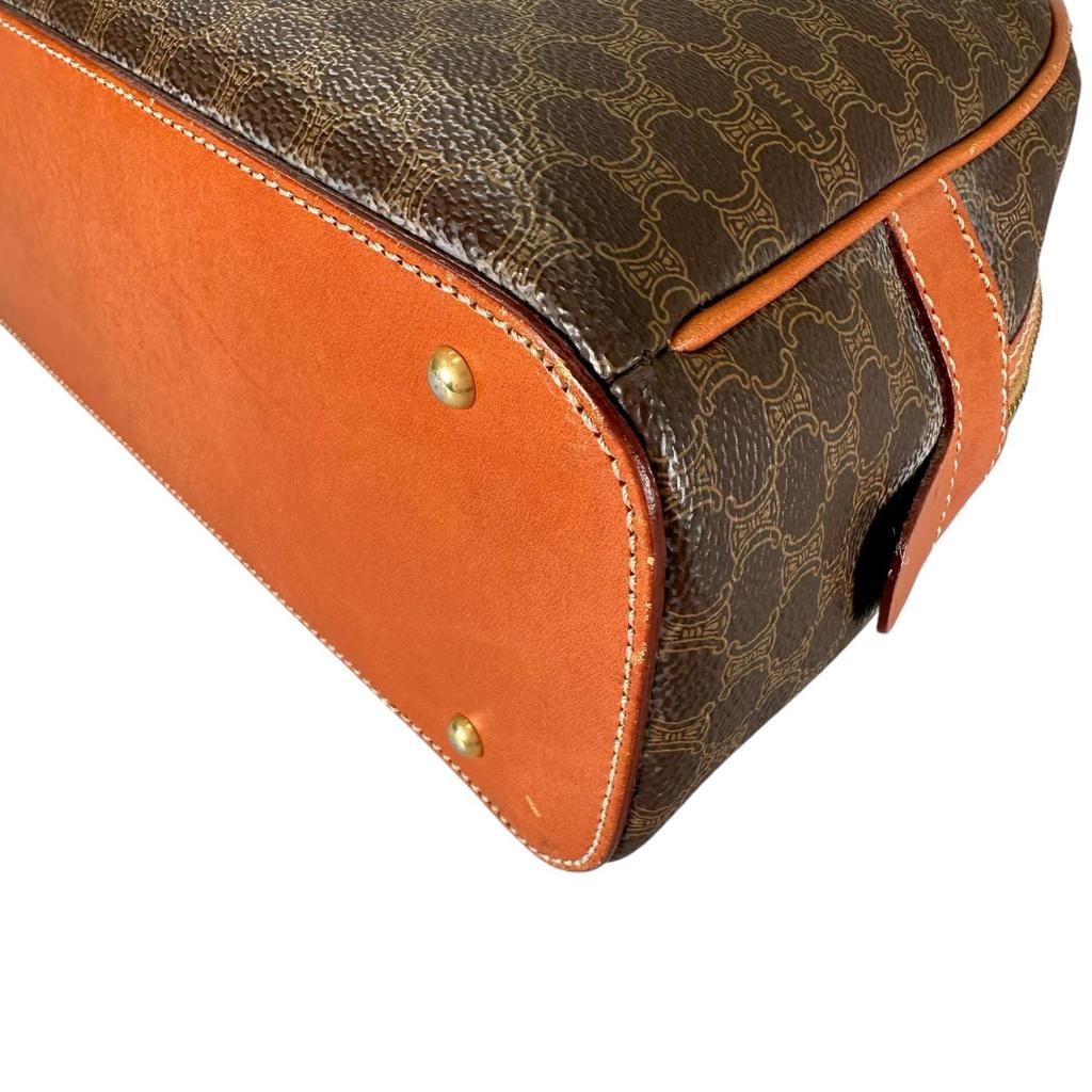 Celine Macadam Handbag Brown Women Mini Boston Used