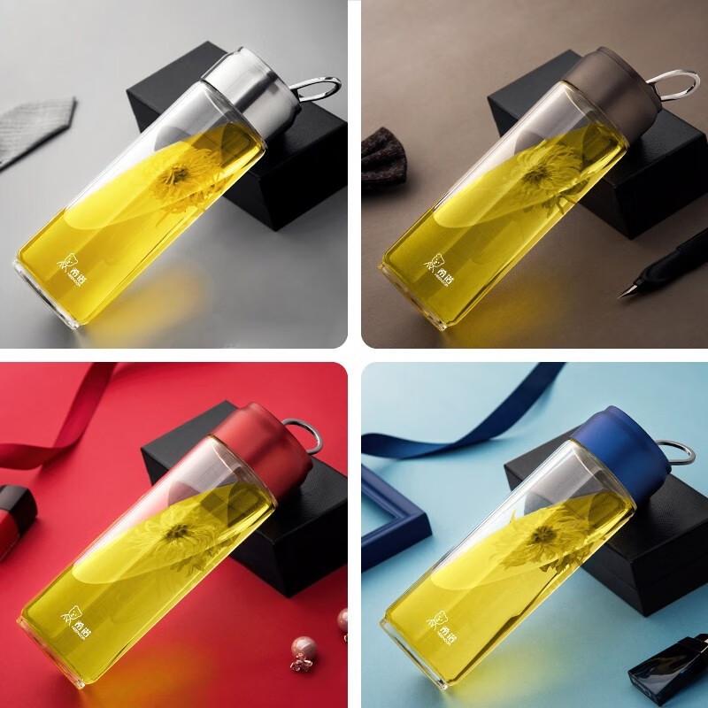 Xinuo 415ml Portable Single-Layer Glass Water Bottle