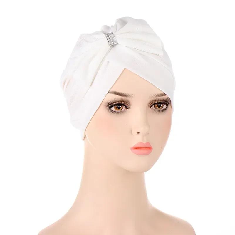 Bowknot Turban Indian Women Muslim Hijab Stretch Chemo Cap Cancer Hat Hair Loss Cover Head Scarf Wrap Beanies Bonnet Headwear