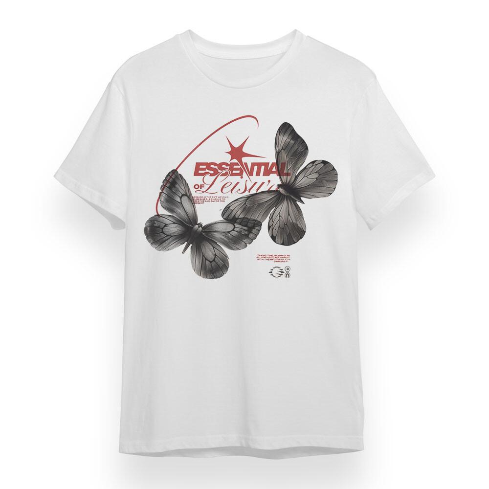 

Women s Plus Size T-shirt With Butterfly Graphic Unisex White 100% Cotton Tee XL