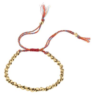 Buddhistisches geflochtenes Baumwoll Glücks-Seil-Armband Tibetisches Kupferperlen-Armband Geflochtenes Seil-Armband Geschenk für Familienmitglieder