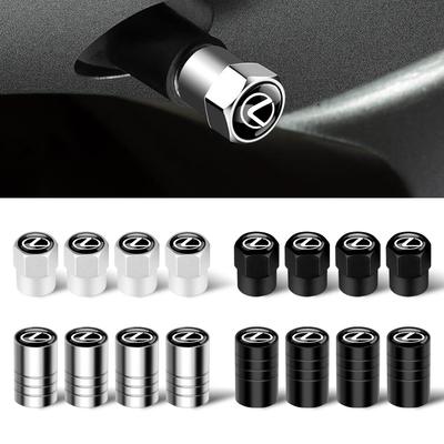 4 pièces Cache-obus de valve de pneu de roue de voiture Housse de tige Accessoires Pour F SPORT IS250 IS200 CT200h GS300 LS430 RX450h LX570 ES300h