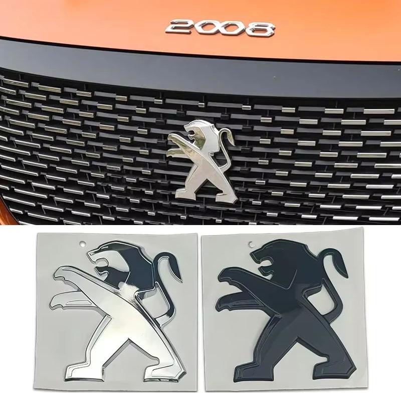 for Peugeot 3D Lion Emblem 3008 2008 ABS Car Stickers Front Hood Decals Rear Trunk Badge Refitted Accessories