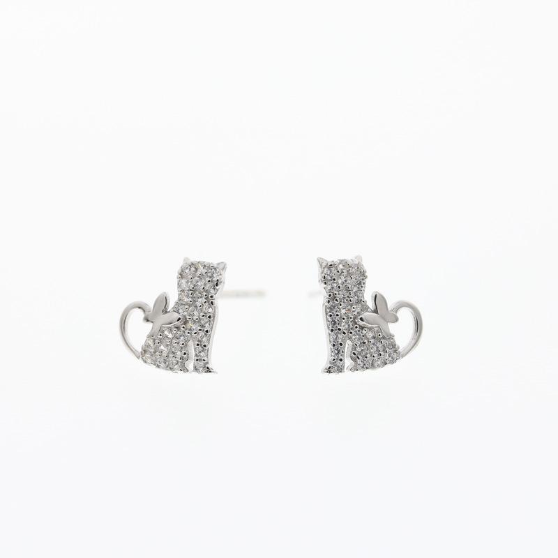 

Милые серьги-бабочки с бриллиантами в виде кошки для женщин, новые модные милые и нишевые дизайнерские серьги