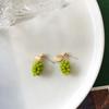 1 Pair Ear Studs Grape Japan Korean Style Jewelry Green Fruit Stud Earrings Jewelry Gifts