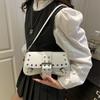 Y2k Rivet Design Cool Hot Girls Shoulder Bags Solid Color Ladies Pu Leather Underarm Bag Vintage Female Phe Handbags Purse