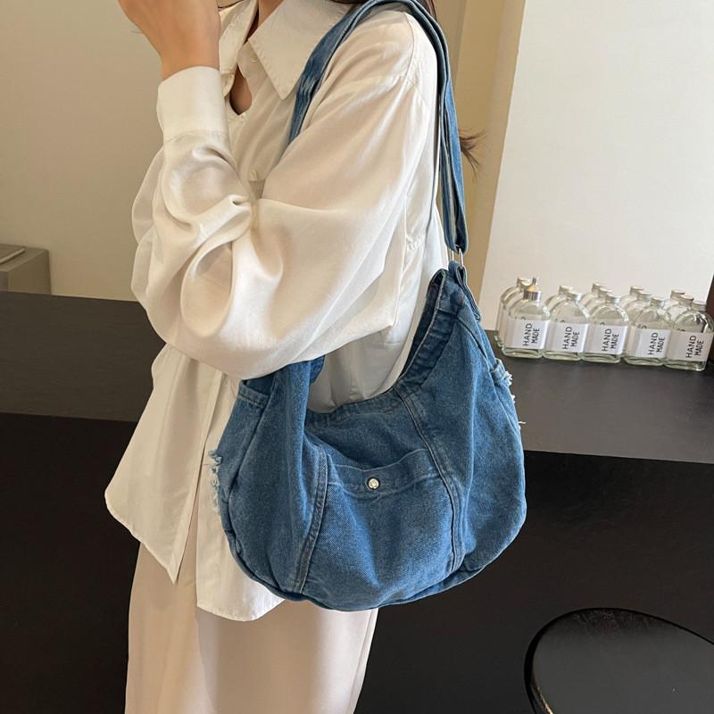 Džínová taška přes rameno Velkokapacitní crossbody taška Módní ležérní Pro každodenní použití
