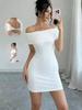 New Sleeveless One-word Shoulder Fashion Slim Temperament Celebrity Sexy Hip-wrapped Dress Women
