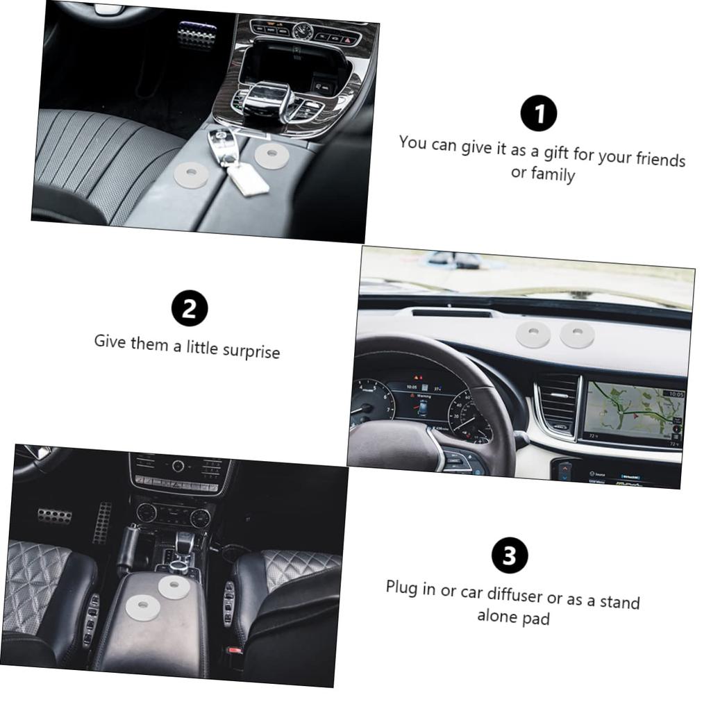 Iplusmile 15pcs Aroma Tablet Set Car Aroma Car Mist Replacement Hollow Scent Round Essential Refill Pad White Pe