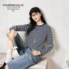 Mark Fairwhale Women's Striped 100% Cotton Long-Sleeve T-Shirt