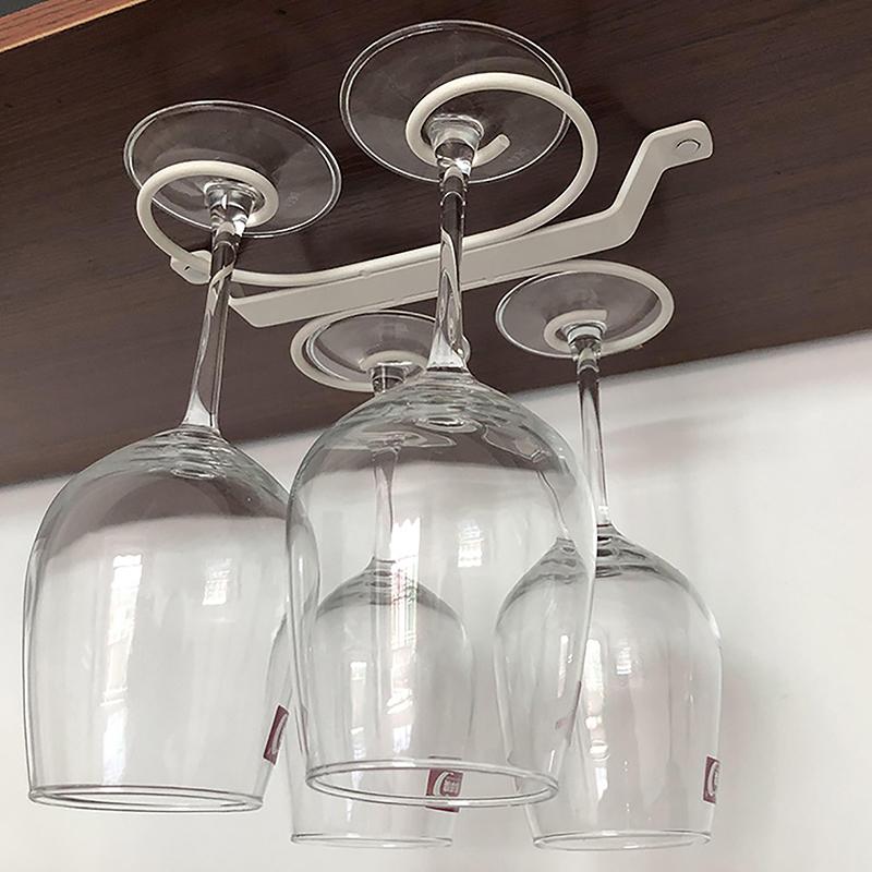 4/8/12 Cups Metal Wine Glass Rack Holder Stemware Hanging Under Cabinet Stemware Holder Storage Bar Kitchen Glass Wine Cup Shelf