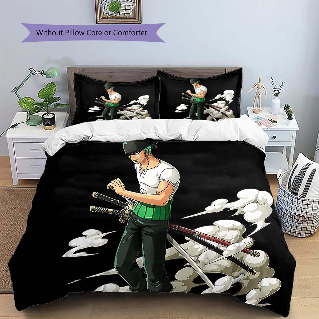 Cartoon Pattern Bedding Quilt Set Quilt Cover Pillowcase Home Decoration Birthday Gift (1 * Duvet Cover + 2 * Pillowcase, Without Core)